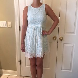 Really cute lace overlay dress.